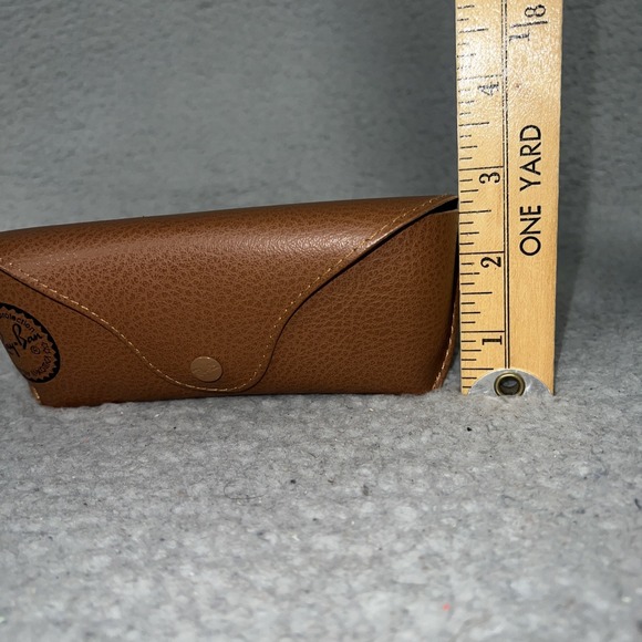 Official‎ Ray Ban Sunglasses Case Brown/Tan Leather Luxottica *No Glasses - Picture 6 of 6